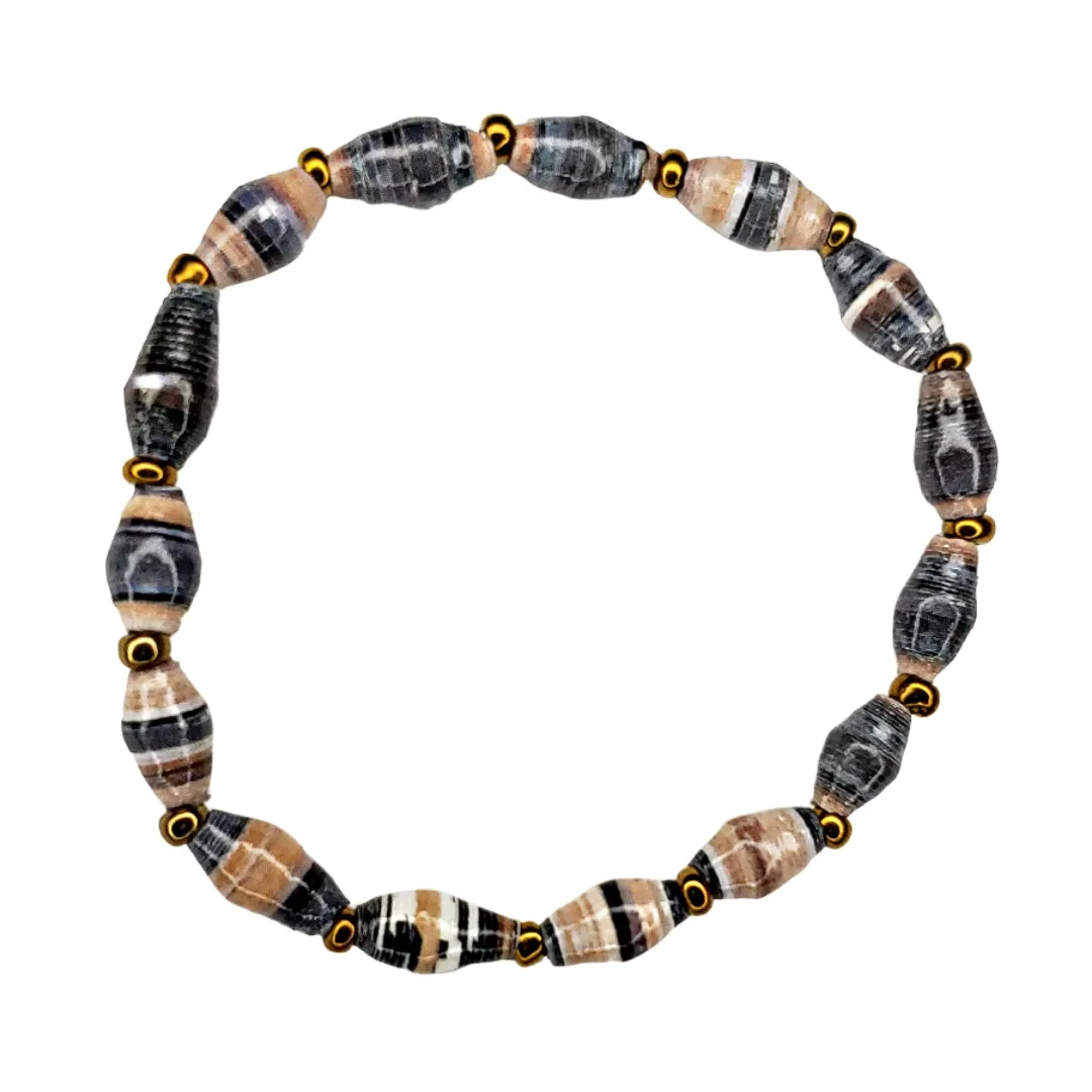 Recycled Paper Bead Bracelet - Grace