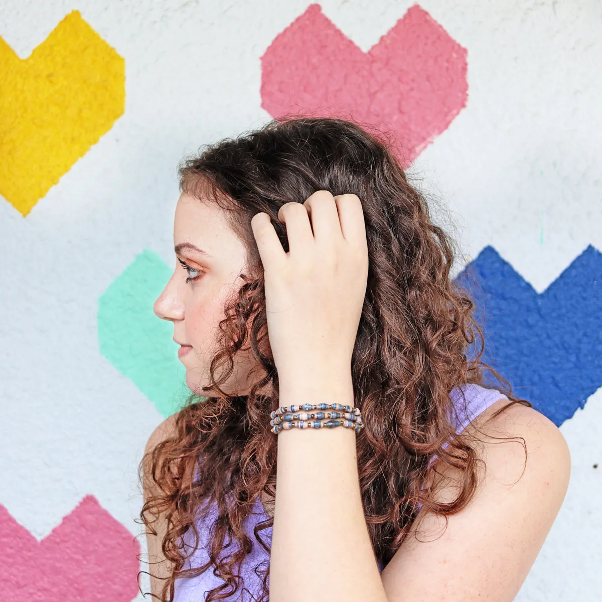 Recycled Paper Bead Bracelet - Grace