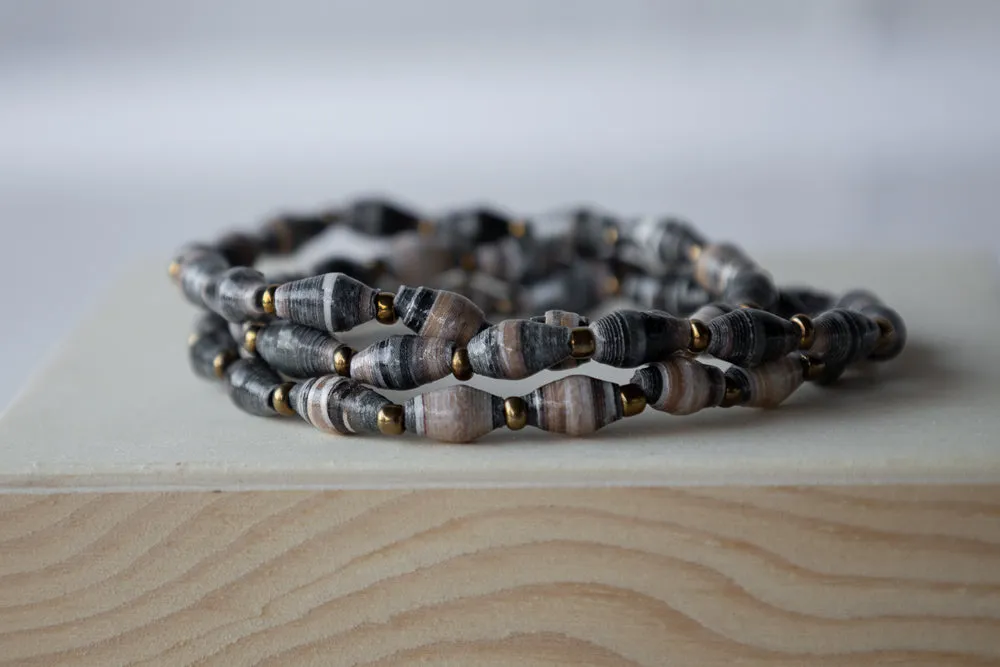 Recycled Paper Bead Bracelet - Grace