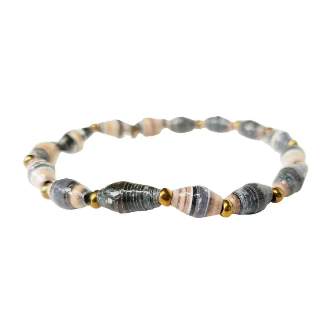 Recycled Paper Bead Bracelet - Grace