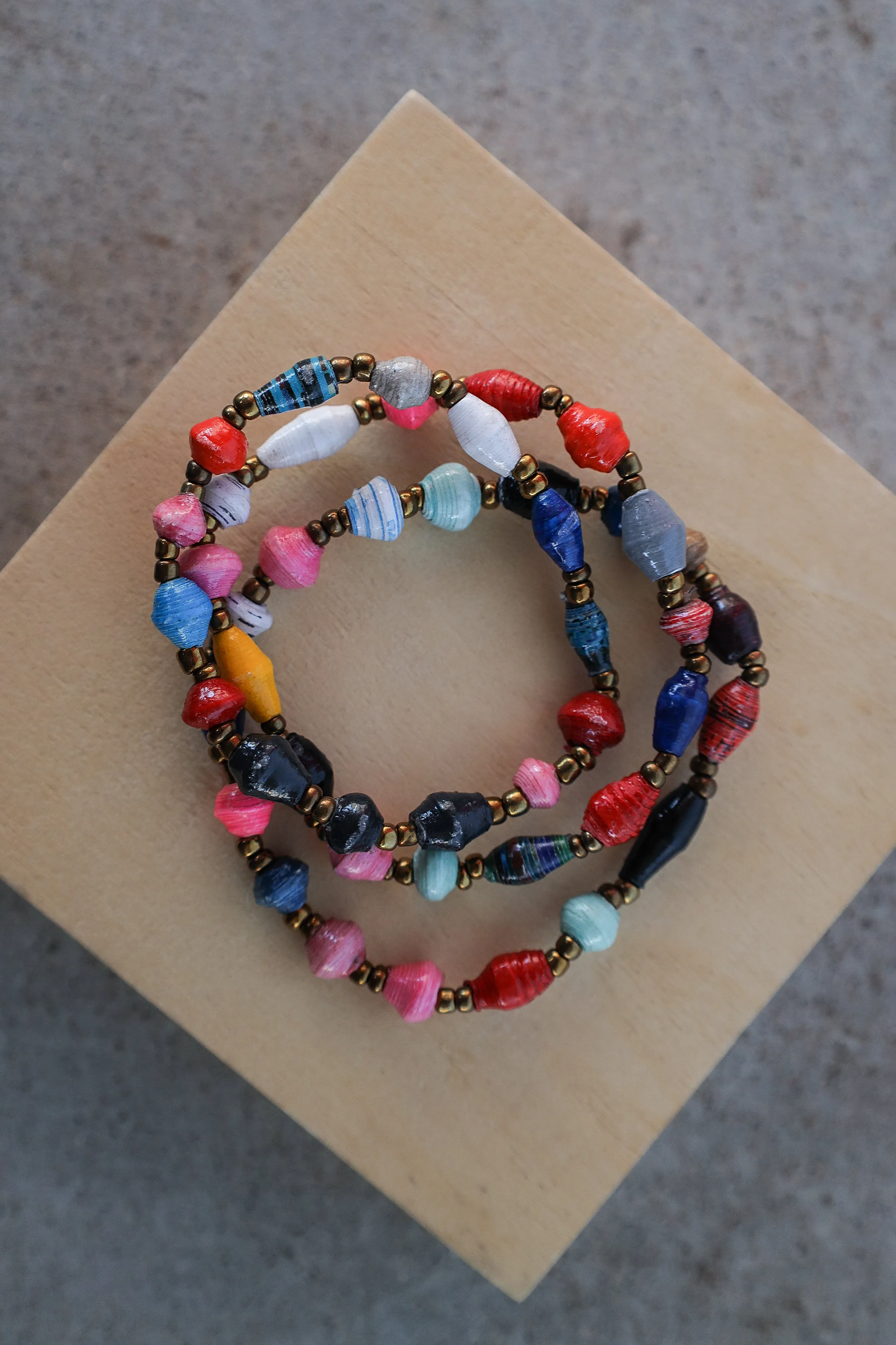 Recycled Paper Bracelet- Multi