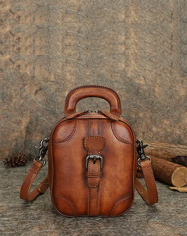 Red Leather Womens Small Vertical Shoulder Bag Small Handmade Crossbody Handbag Purse for Ladies