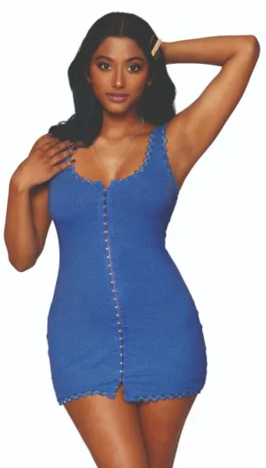 Relaxed Rib Knit Sleepwear Chemise