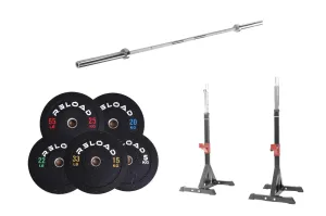 Reload Bumper Plate, Barbell & Squat Rack Package | 70kg