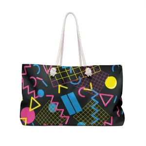 Retro Geometric Weekender Bag - Stylish Travel Tote for Weekend Getaways