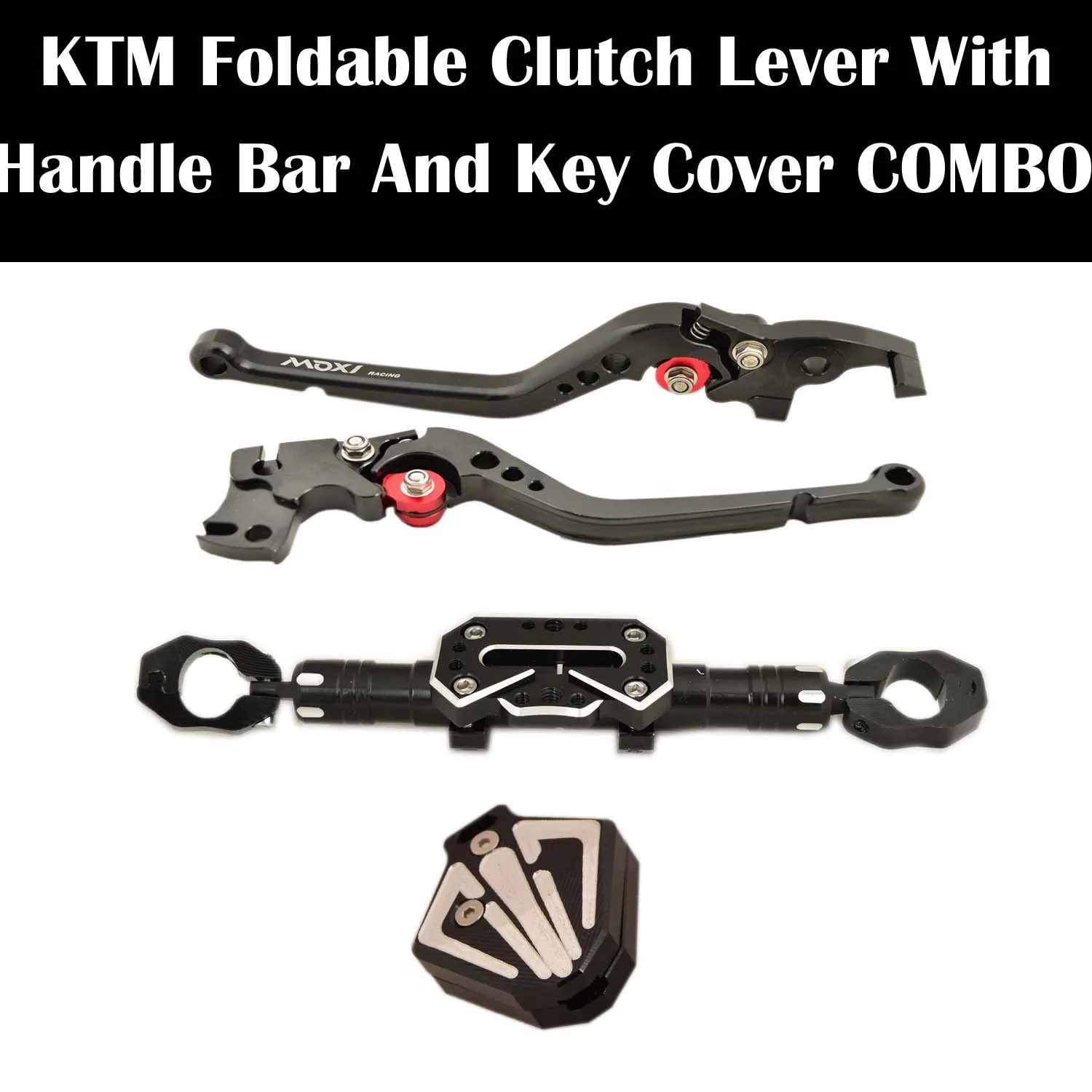 R.J.VON Premium  Brake Clutch Lever,Handle bar with Mobile holder and Key cover Combo for  KTM DUKE/RC- 200/390