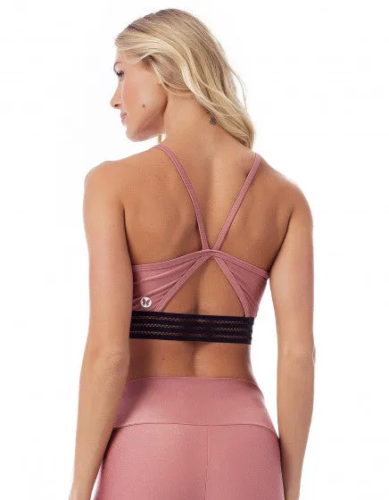 Rose Mesh Top - Black/Rose
