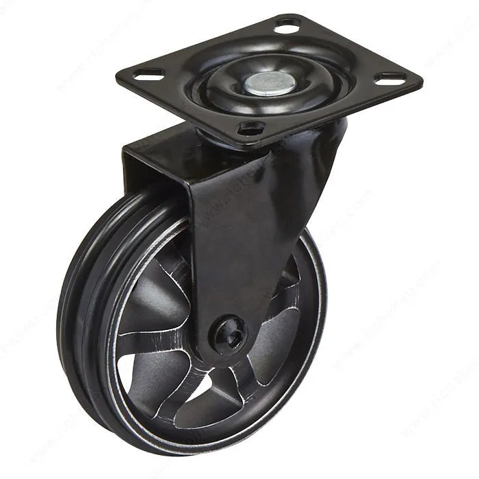 Roulette design simple en aluminium - acier rustique