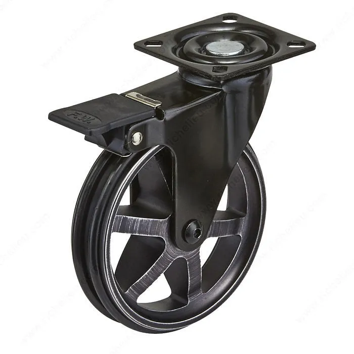Roulette design simple en aluminium - acier rustique