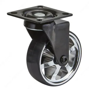 Roulette design simple en aluminium - chrome et noir