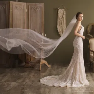 Roycebridal Chapel Length Simple Tulle Veil