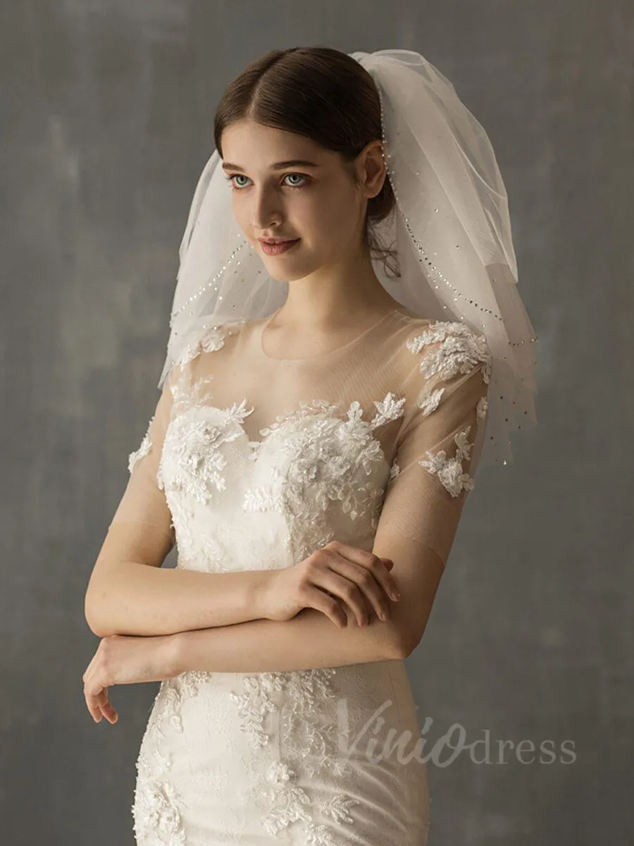 Roycebridal Simple Short Bridal Veils AC1010