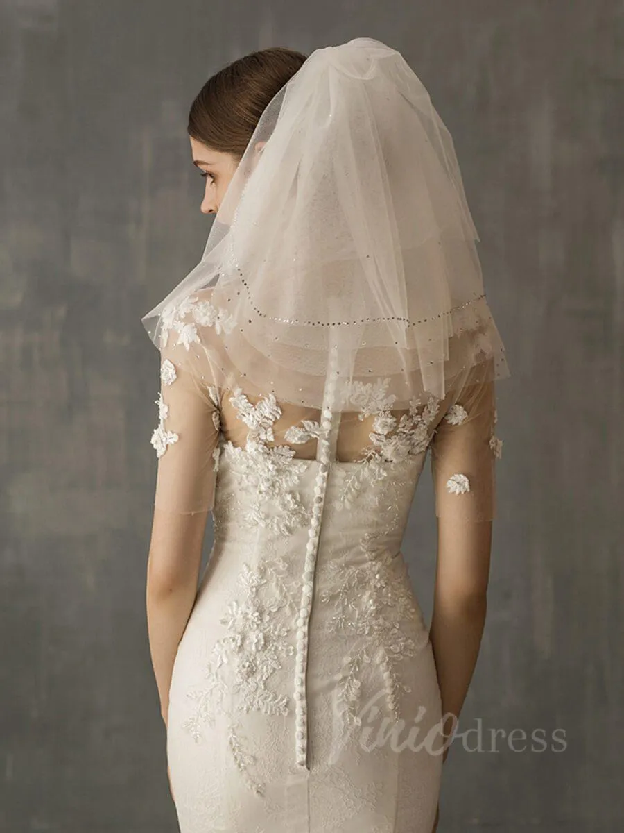 Roycebridal Simple Short Bridal Veils AC1010