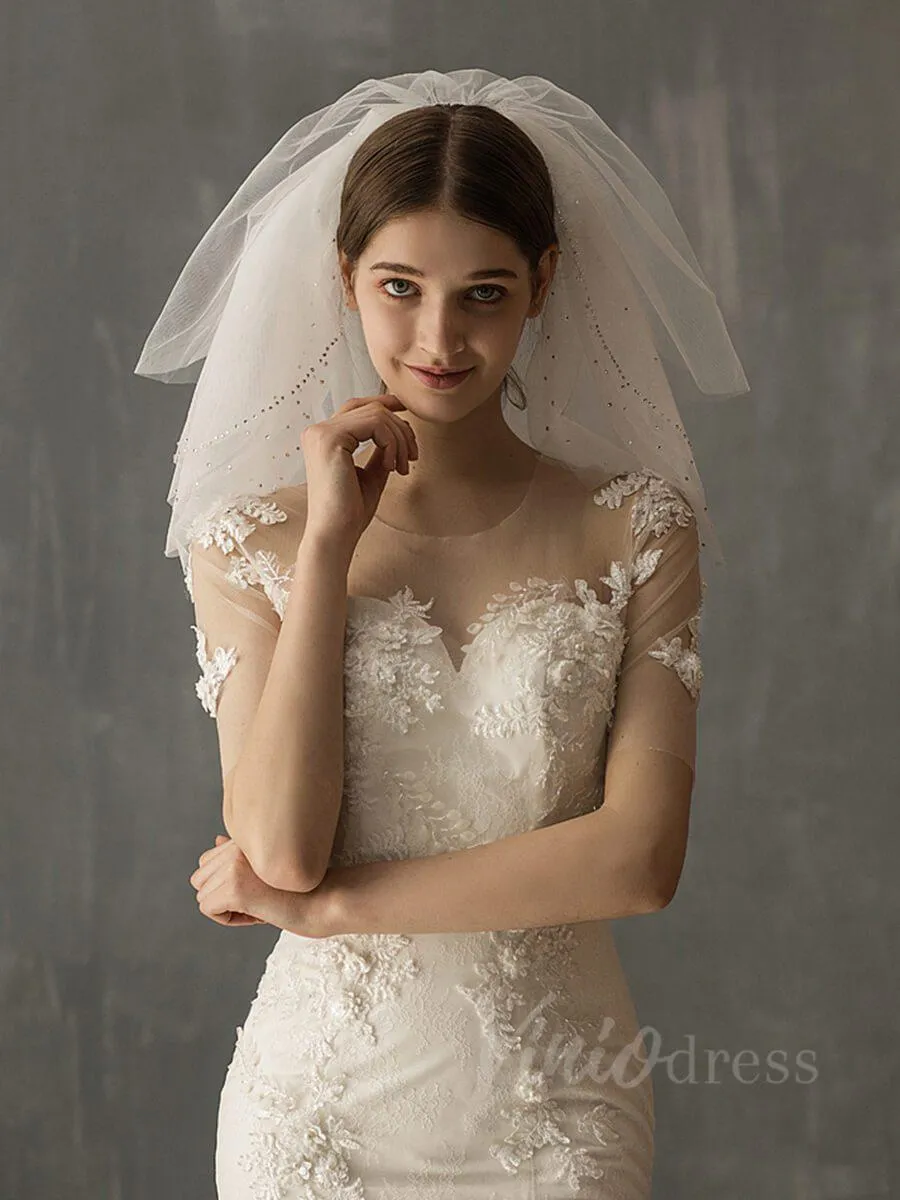 Roycebridal Simple Short Bridal Veils AC1010