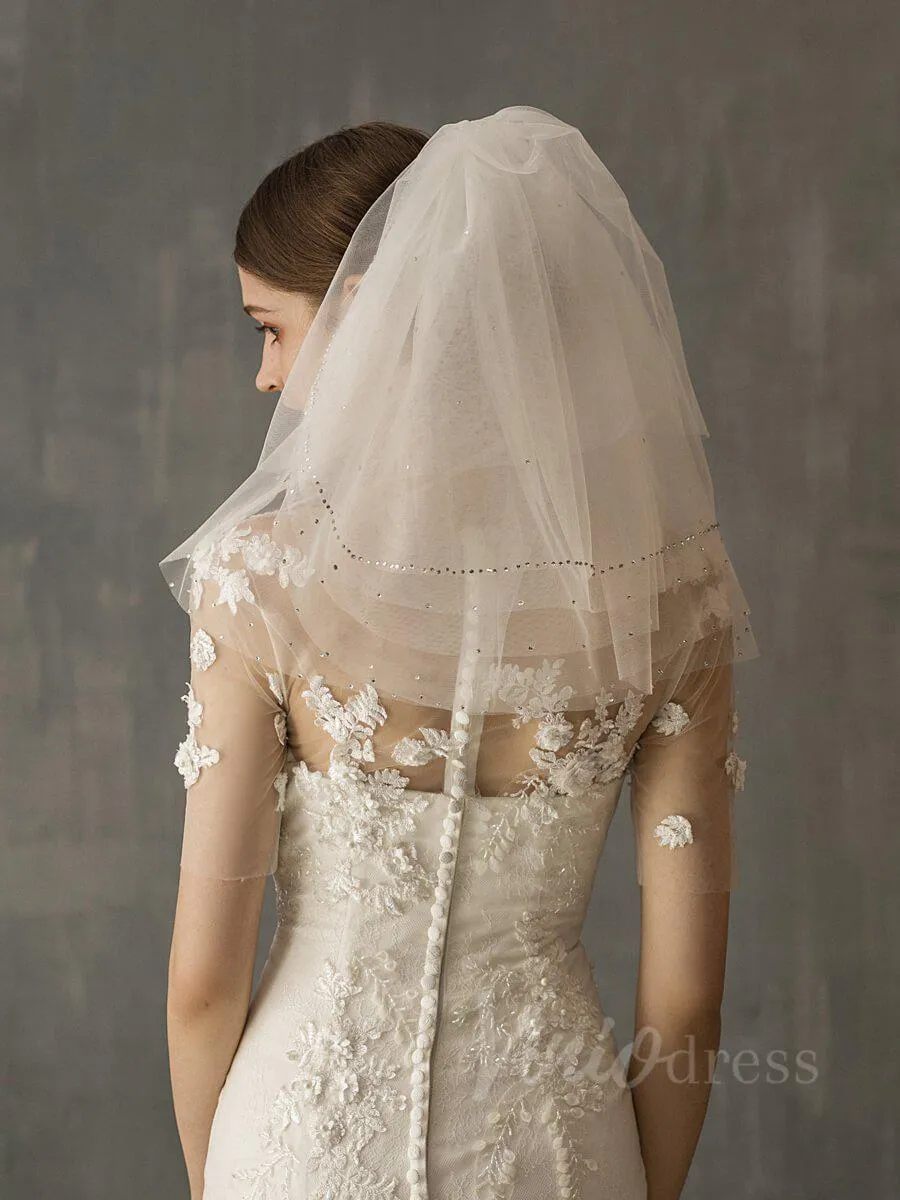 Roycebridal Simple Short Bridal Veils AC1010