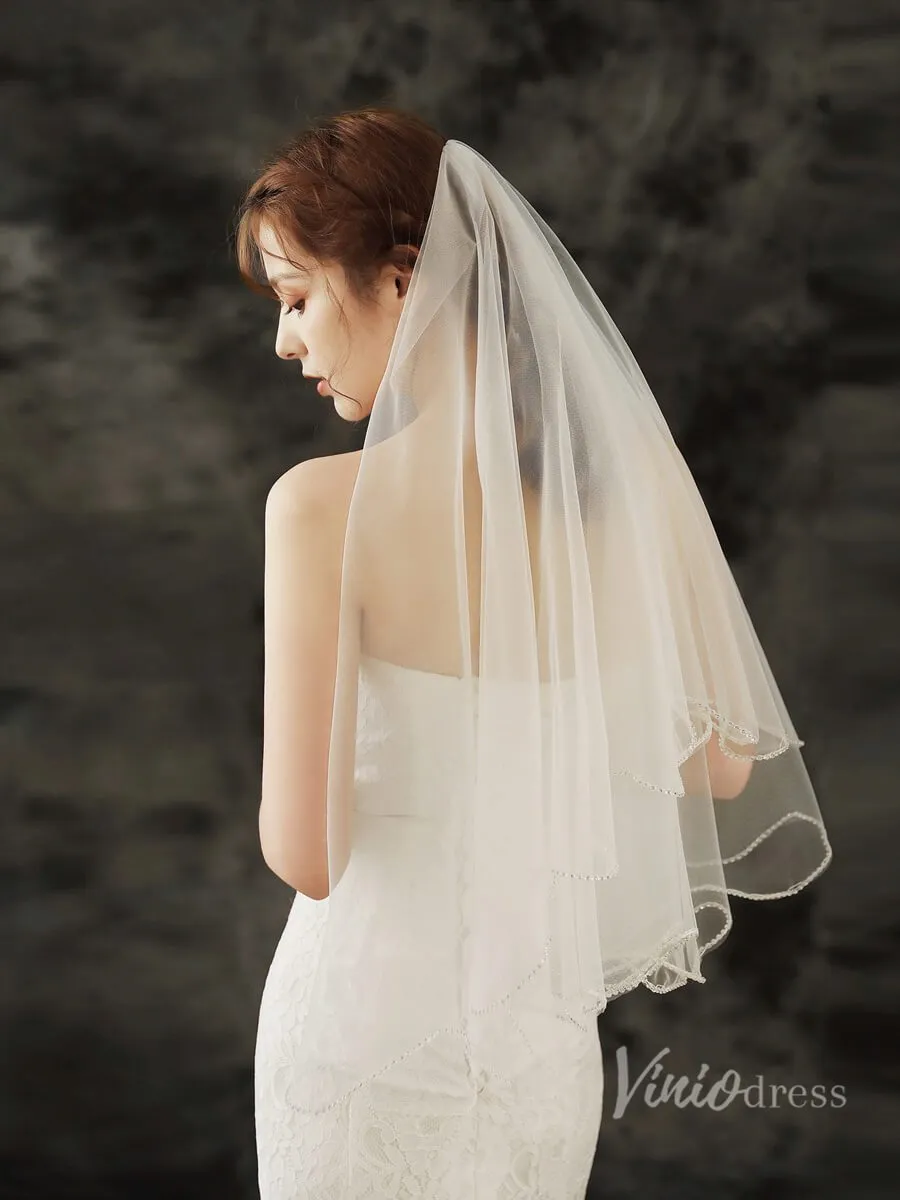 Roycebridal Simple Tulle Drop Veil Viniodress TS1922