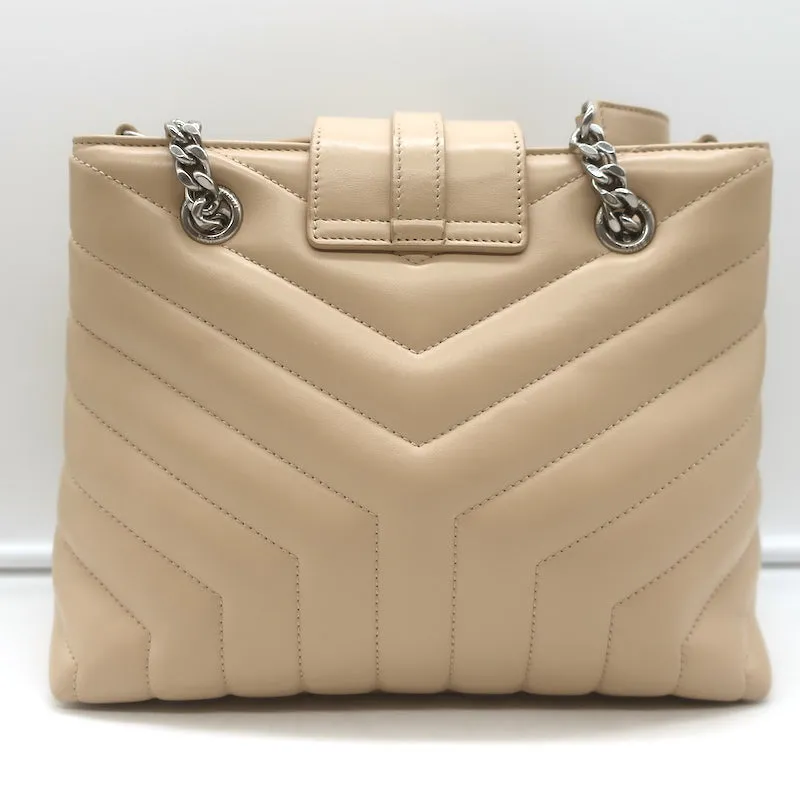 Saint Laurent LouLou Small Tote Beige Y Quilted Leather Crossbody