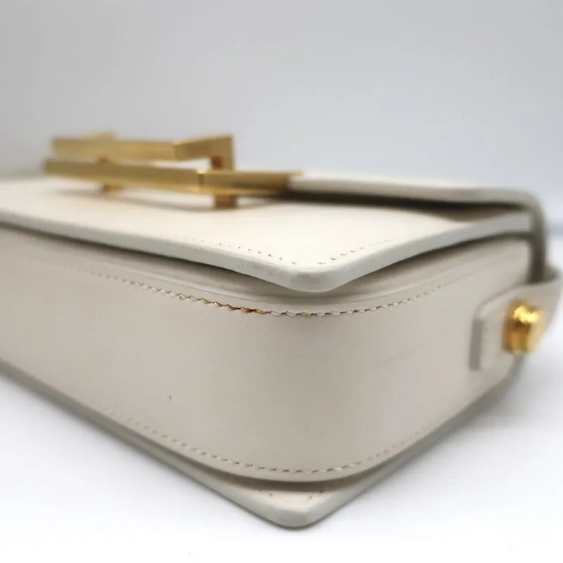 Saint Laurent Lulu Small Crossbody Bag Cream Leather