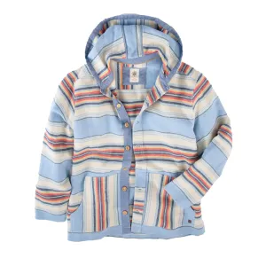 Saint Tropez Striped Button-Front Hoodie
