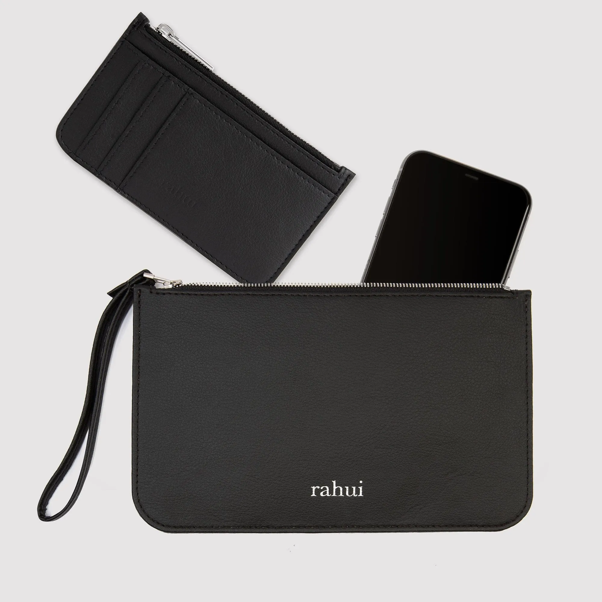Sakura Piñatex Leather Vegan Mini Clutch | Black