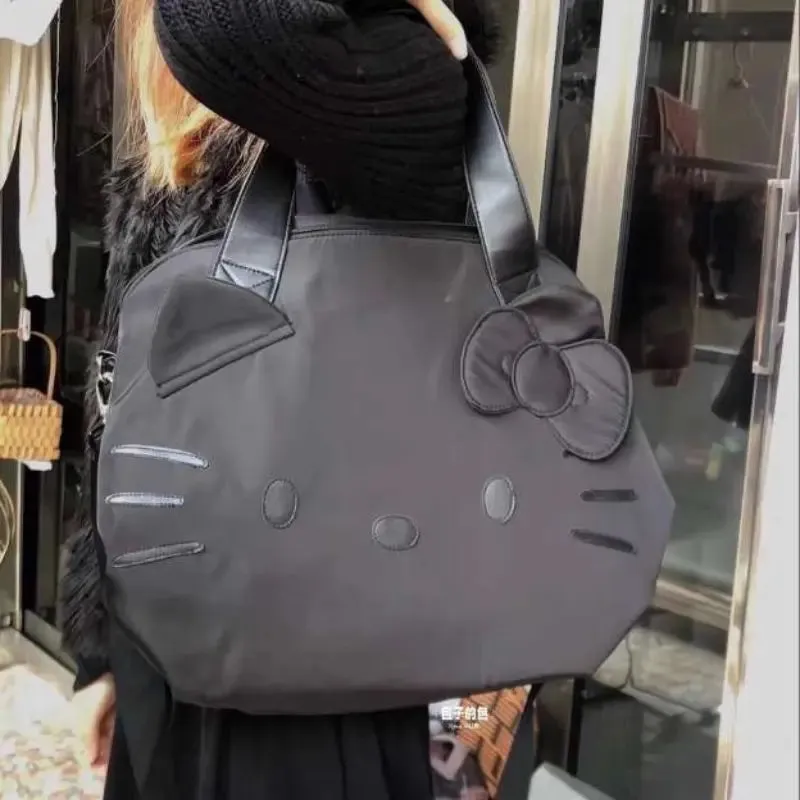 Sanrio Black Hello Kitty One Shoulder Crossbody Bag | Large Capacity Tote Bag