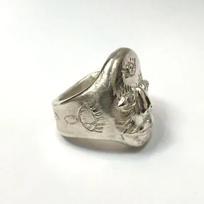 Sculpted Face Ring | Sterling Silver | MADE TO ORDER