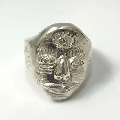 Sculpted Face Ring | Sterling Silver | MADE TO ORDER
