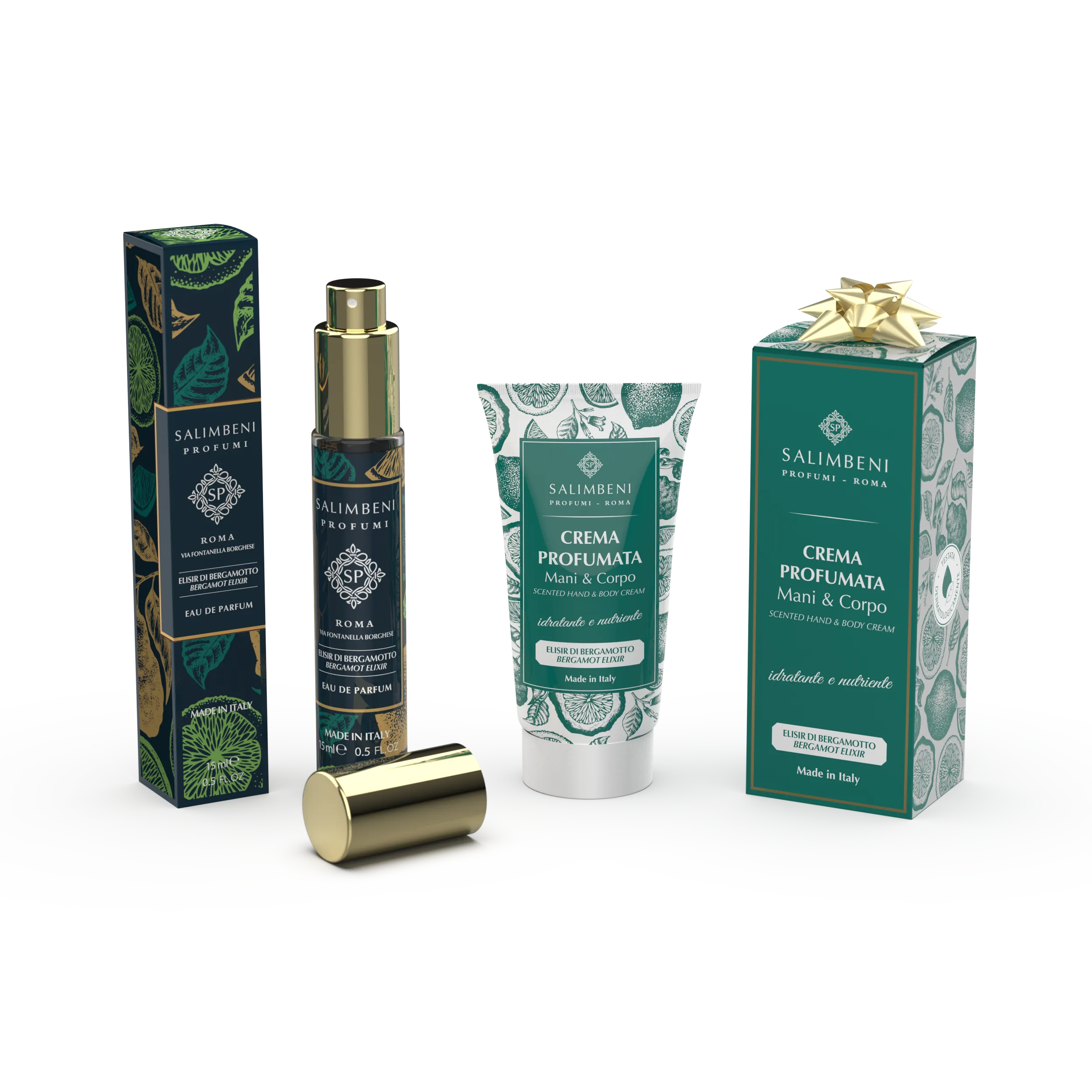 Set da viaggio:  Eau de Parfum 15ml a scelta   Crema Profumata 50ml nella stessa fragranza in PROVA OMAGGIO
