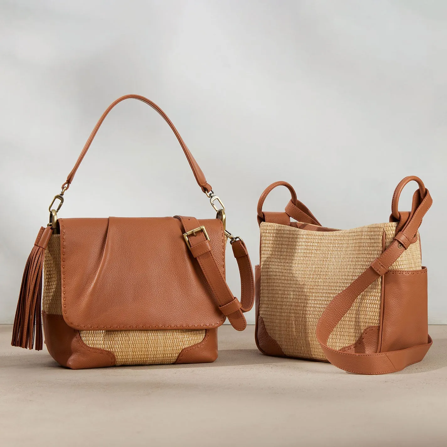 Sheila Crossbody In Woven Straw - Natural Straw