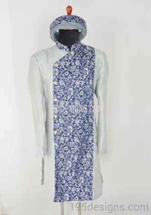 Silver Brocade Ao Dai Men -  Áo Dài Gấm Nam