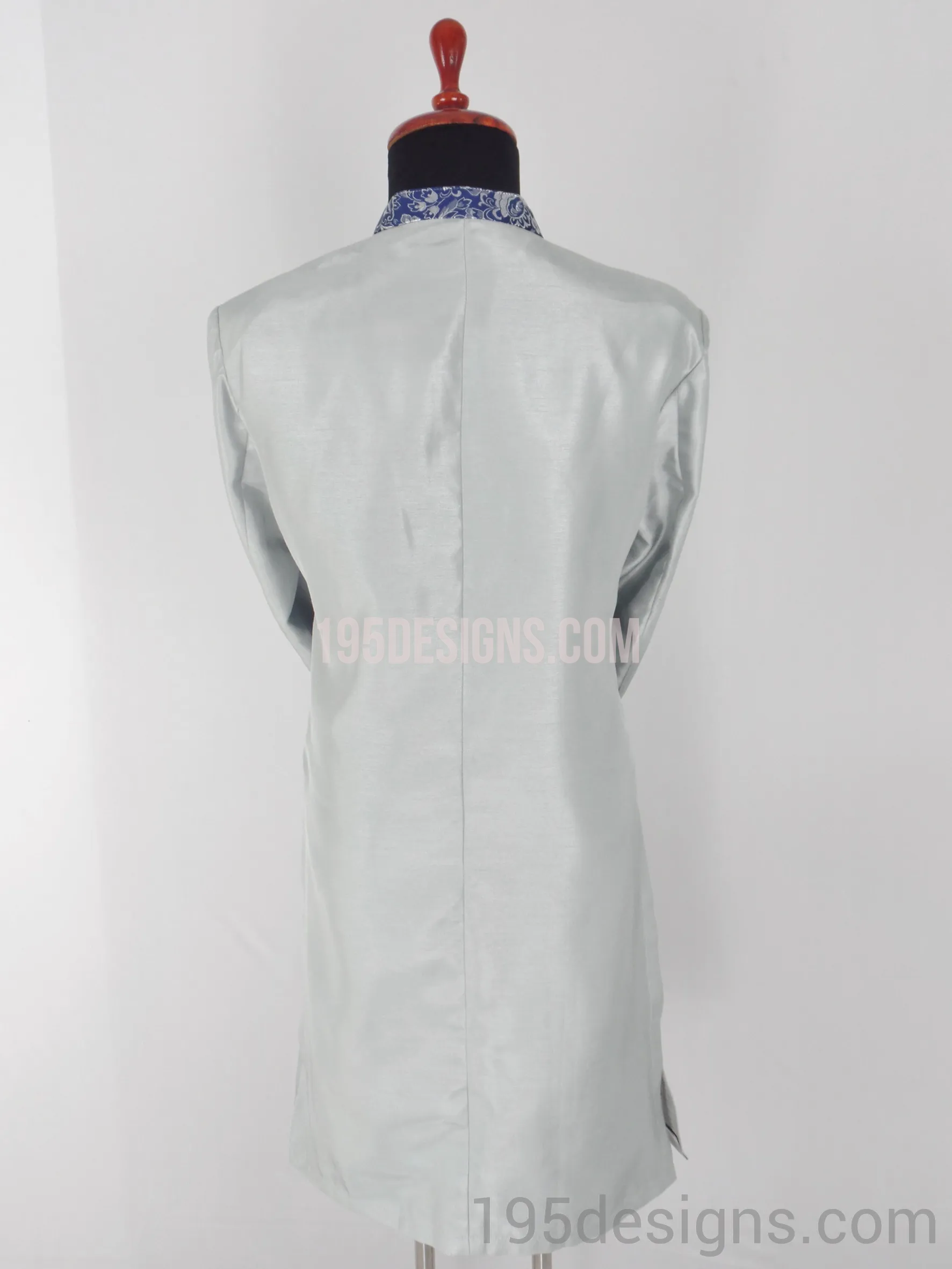 Silver Brocade Ao Dai Men -  Áo Dài Gấm Nam