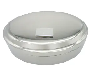 Silver Toned Etched Simple Helicopter Pendant Oval Trinket Jewelry Box