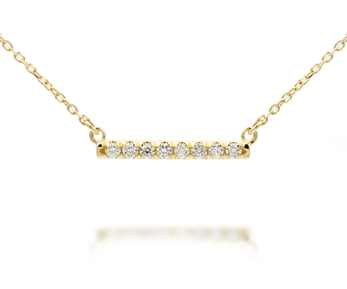 Simple Diamond Bar Gold Necklace