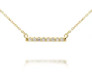 Simple Diamond Bar Gold Necklace