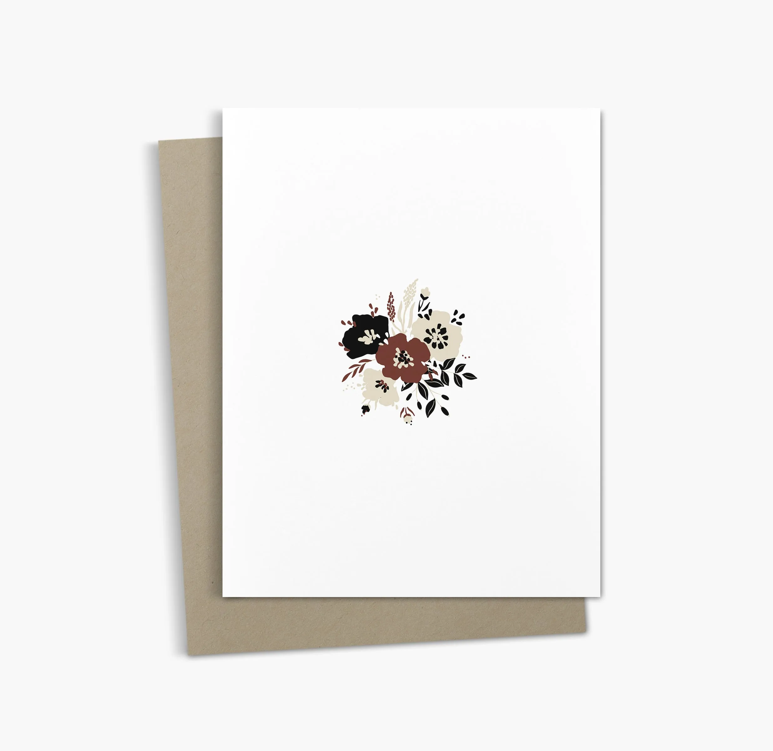 Simple Flower Bouquet Greeting Card | Neutral Floral Card