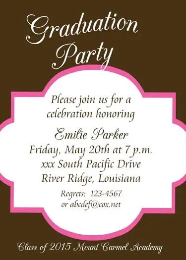 SIMPLE GRADUATION FRAME CUSTOM INVITATION