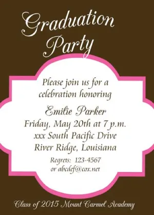 SIMPLE GRADUATION FRAME CUSTOM INVITATION