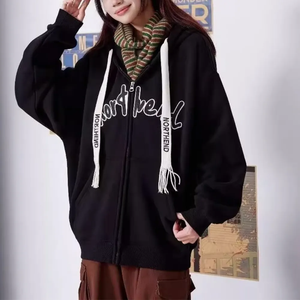 Simple Letters Plush Hoodie