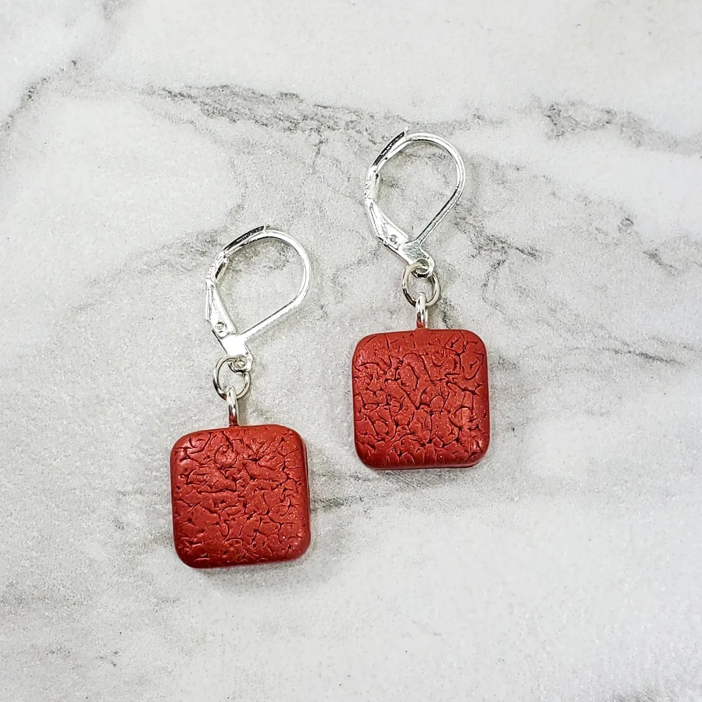 Simple Square Dangle Earring - Copper