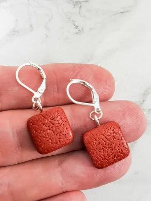 Simple Square Dangle Earring - Copper