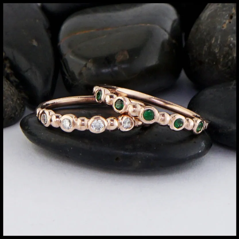 Simple Stacking Ring with Gemstones