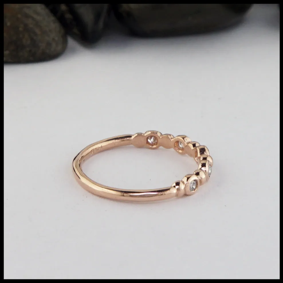 Simple Stacking Ring with Gemstones