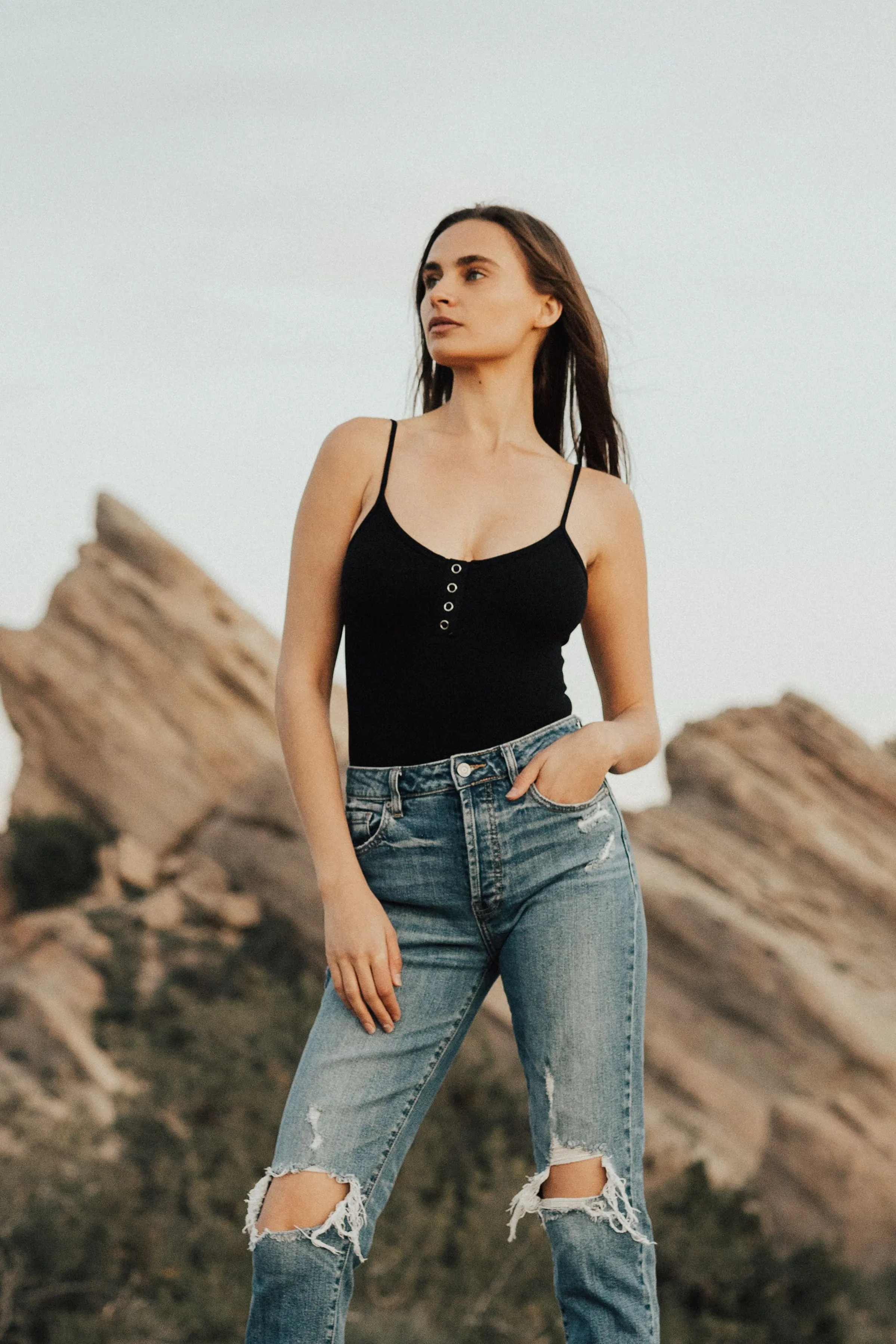 Simple Style Bodysuit Tank