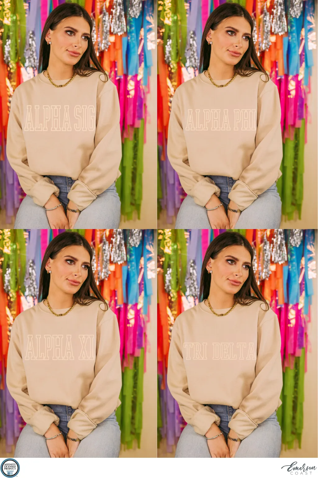 Simple Tan Outline Crewneck