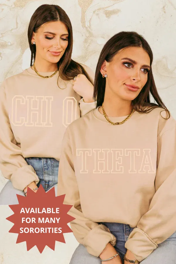 Simple Tan Outline Crewneck