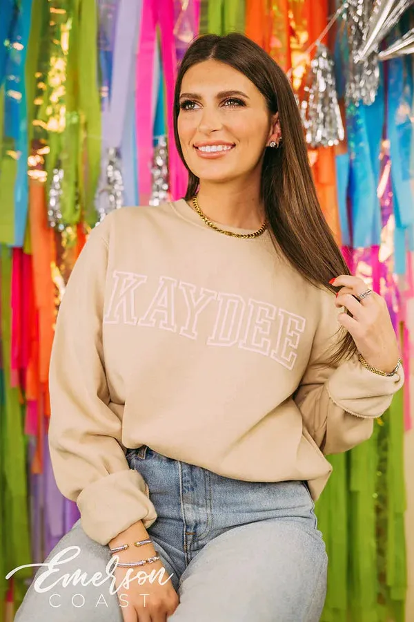 Simple Tan Outline Crewneck
