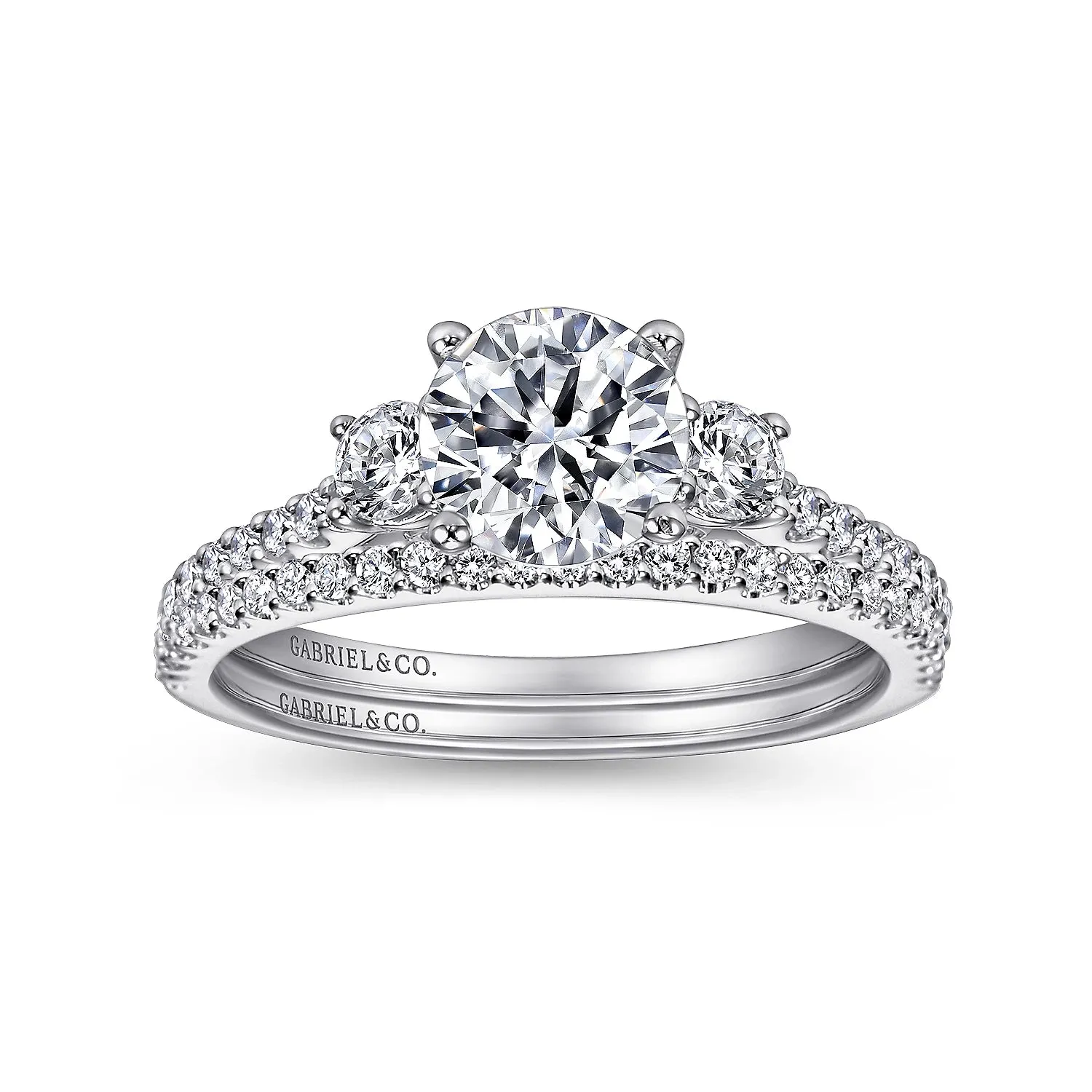 Simple Three Stone Diamond Engagement Ring Mounting