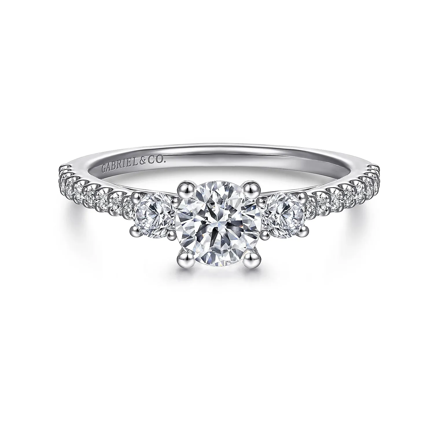Simple Three Stone Diamond Engagement Ring Mounting