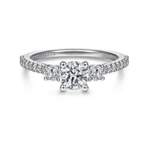 Simple Three Stone Diamond Engagement Ring Mounting