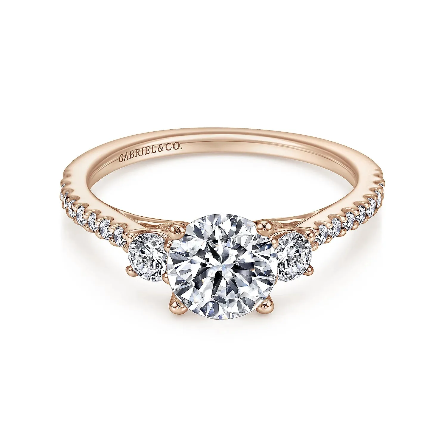 Simple Three Stone Diamond Engagement Ring Mounting
